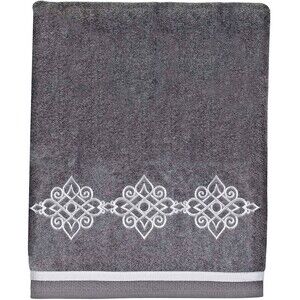 Avanti Riverview Bath Towels Nickle Gray Embroidered Bathroom 27x50 Set of 2
